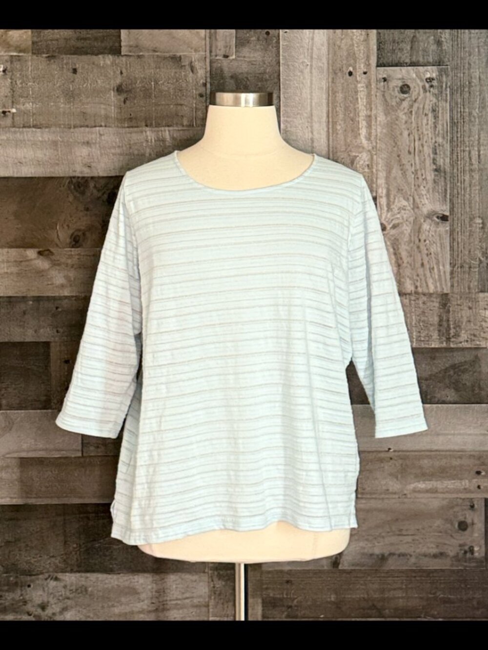 Croft & Barrow blue silver striped top 2XLarge sparkly pastel gorpcore feminine